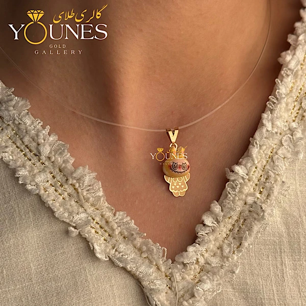 آویز سواروسکی لبوبو دخترانه زرد طلا